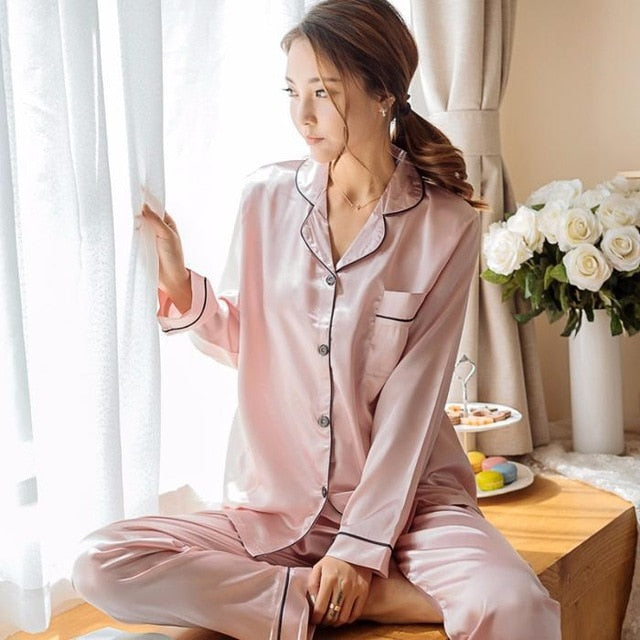 Women Pajamas Set Sleepwear Winter Long Sleeve
