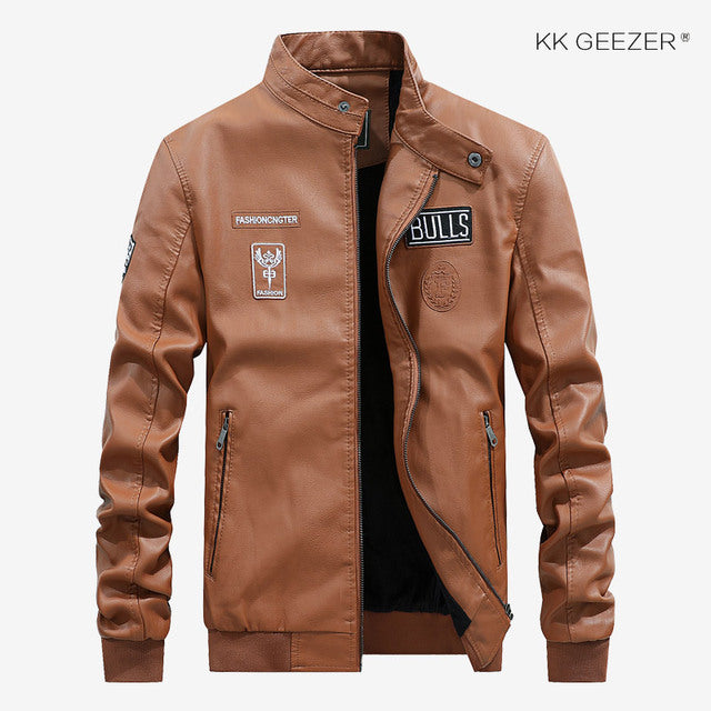 High Quality Men Bomber Leather Jacket