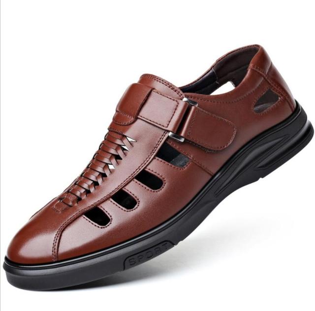 Genuine Leather Sandals Busines Shoes Men'S Sandlias Selling Comfortable Summer Shoes
