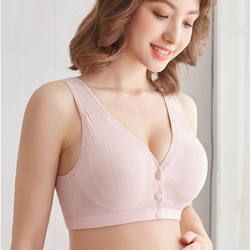 Wirefree Nursing Clothing Cotton Breastfeeding Bra for Pregnant Women