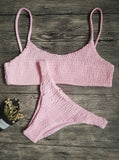 New Sexy girls Beach Bathing Bikini Push-up Pleated triangle Swimwear for Women