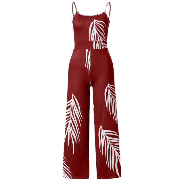 Casual Sleeveless WideLeg Pants Bodysuit Long Trousers Jumpsuit