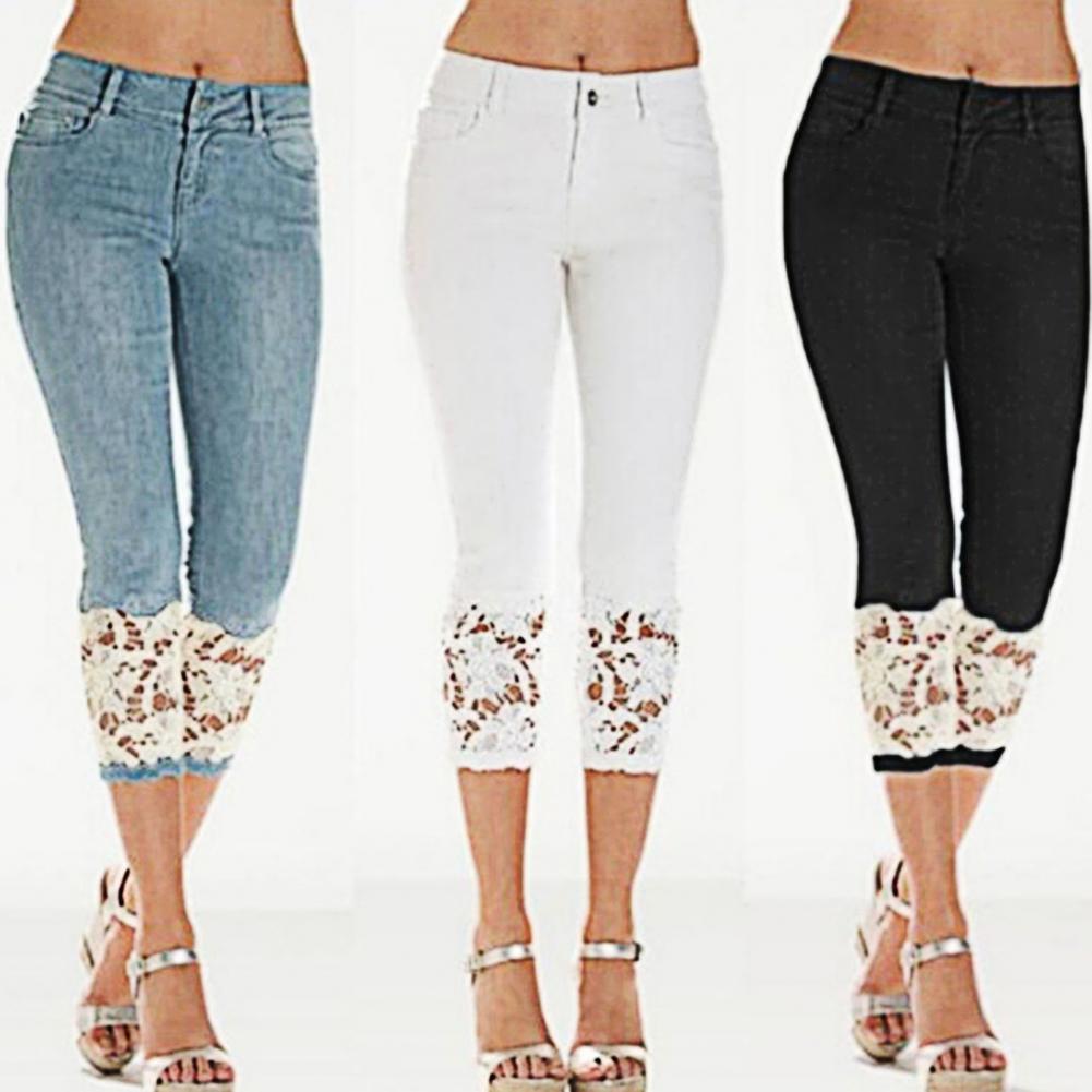 Capri Pants Calf Length Mid Rise Jeans