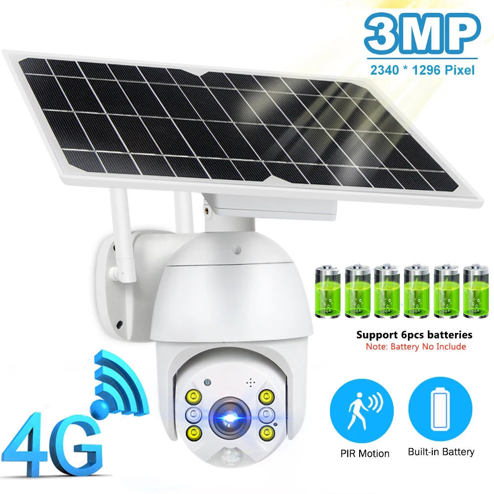 4G Solar Camera with 3MP 8W Solar Panel