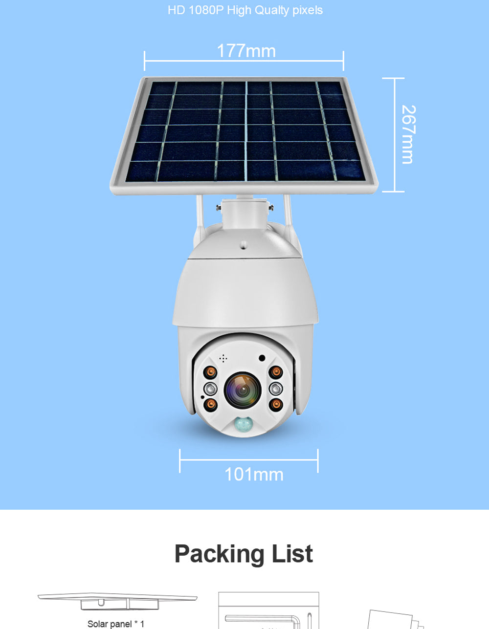 4G Solar Camera with 3MP 8W Solar Panel