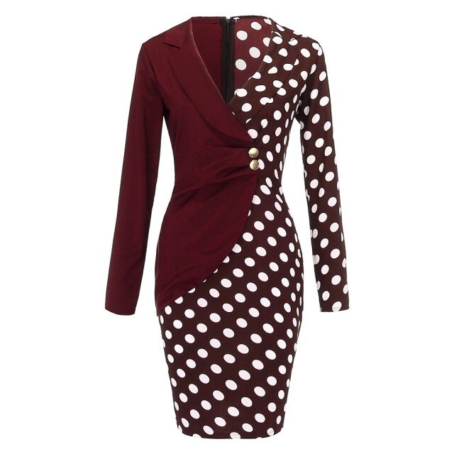 Women Formal Elegant Long Sleeve Bodycon Blazer Work Dress