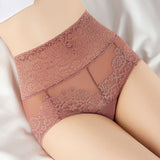 High Waist Tummy Control Sexy Flower Lace Panties for Women