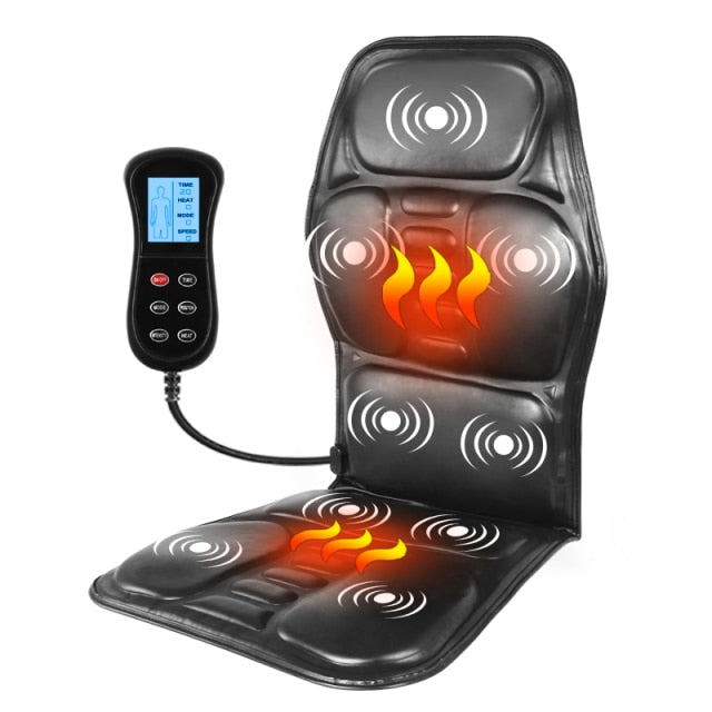 Pain Relief Massage Chair Cushion Heating Vibrator Electric Back Massager for Car, Home, Office Lumbar Neck Mattress
