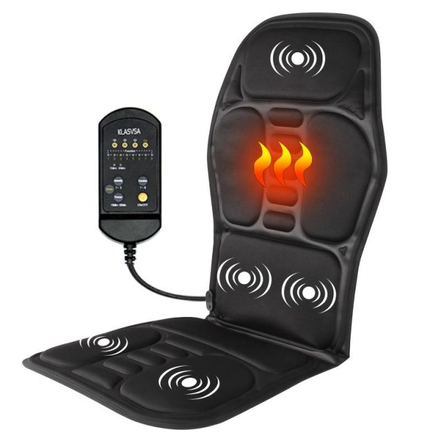Pain Relief Massage Chair Cushion Heating Vibrator Electric Back Massager for Car, Home, Office Lumbar Neck Mattress