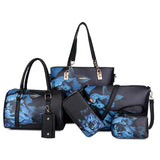 6 Pieces Set Chinese Style Floral Printing Designer Women Handbag