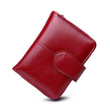 Women Wristlet Clutch Long Zipper Oil Wax Wallet With Big Capacity