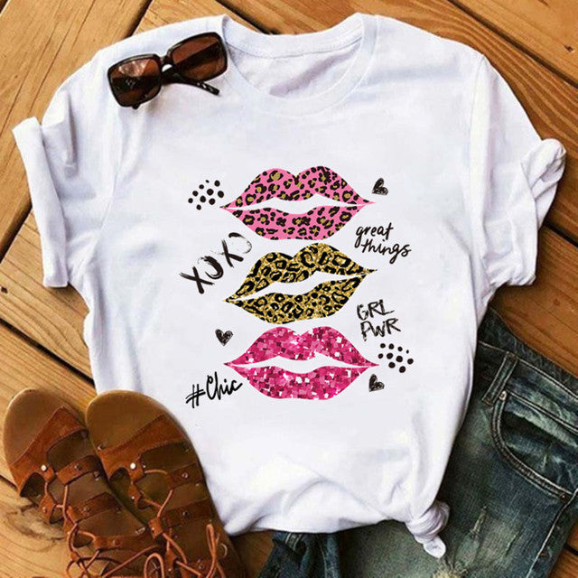 Leopard Print Women Graphic T Shirt