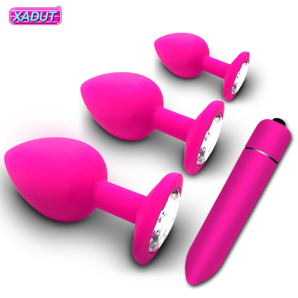 Women Men Soft Silicone Mini Anal Toy Erotic Bullet Vibrator