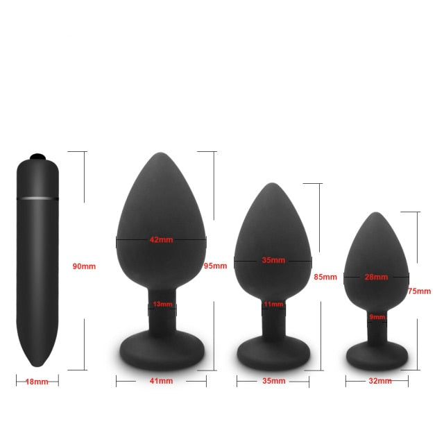 Women Men Soft Silicone Mini Anal Toy Erotic Bullet Vibrator