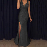 Elegant Sequins Sleeveless Evening Party Dress/prom Gown