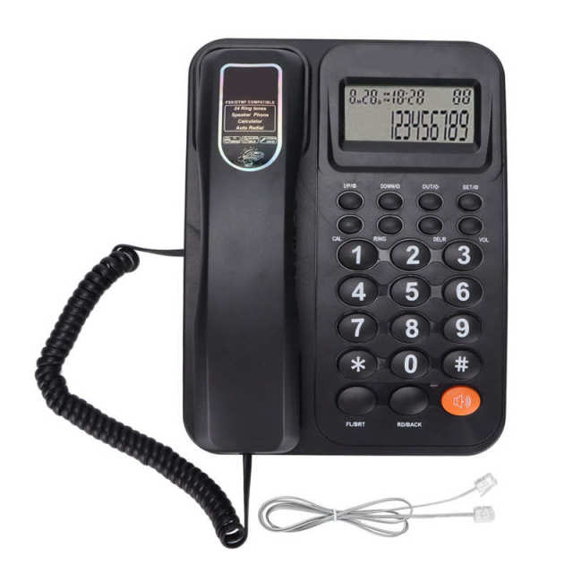 Fixed Landline Telephone with Adjustable Volume for Home Office Hotel Use