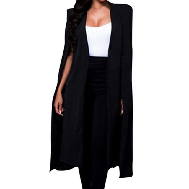 Women Coat Cape Autumn Cardigan Jacket Blazer